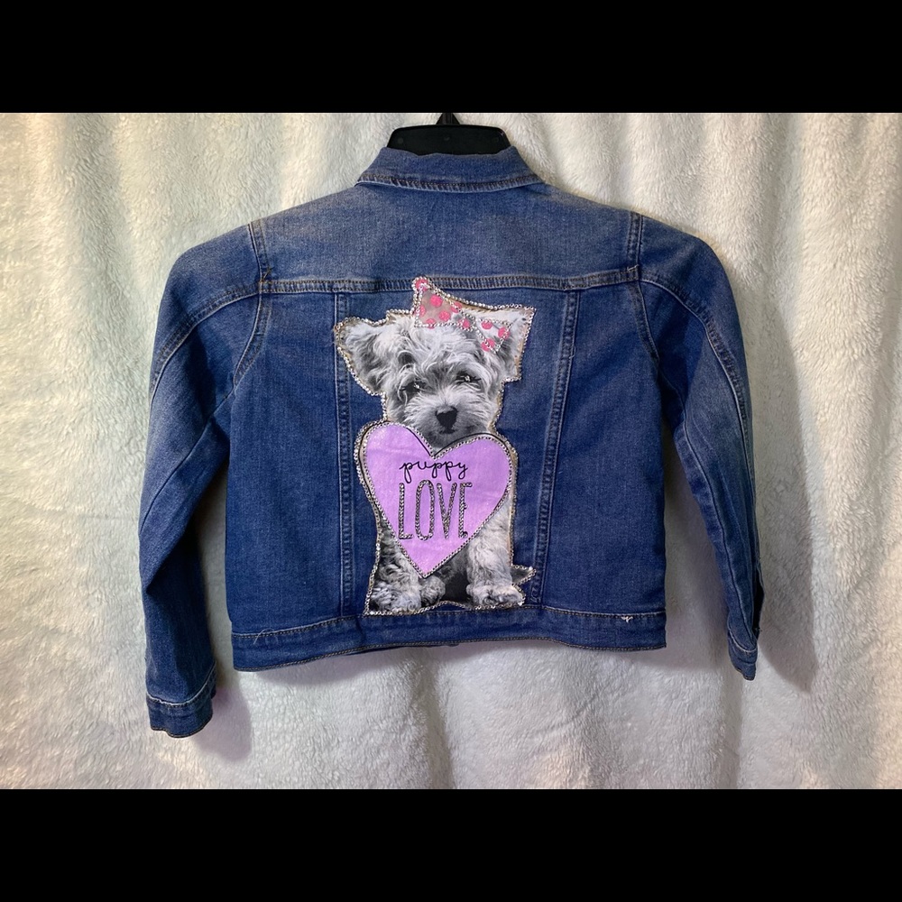 One of a kind blinged out jean jacket.